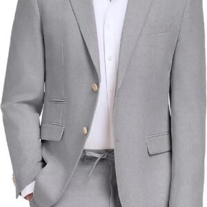 Men Linen Suits 2 Piece Summer Beach Suit Casual Holiday Outfits Lightweight Groomsmen Blazer Pants Set Wedding Prom Tuxedos