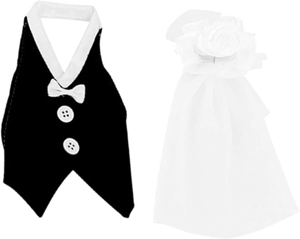 1 Set Bride and Groom Wine Bottle Covers- Wine bottle dress-up for Weddings Wedding Gifts For the Couple Fun Wine Bottle Covers Wedding Centerpieces Decorations, Home and Kitchen