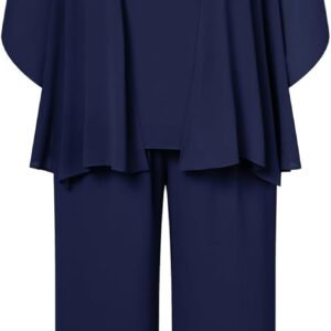 Hanna Nikole Plus Size Pants Suits 3pcs Mother of The Bride Suits for Wedding Guest