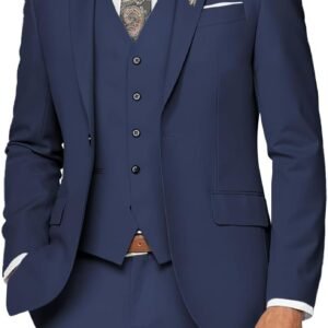 Wangyue Mens Suit 3 Piece Slim Fit Suit for Men Formal Business Suit Wedding Groom Prom Tuxedo Dinner Party