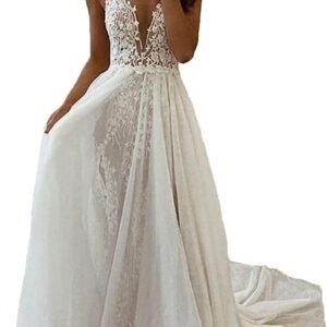 Dessiny Boho Wedding Dresses for Bride with Slit Lace Appliques Long Sleeve Mermaid Bridal Dresses for Wedding 2025 DE08