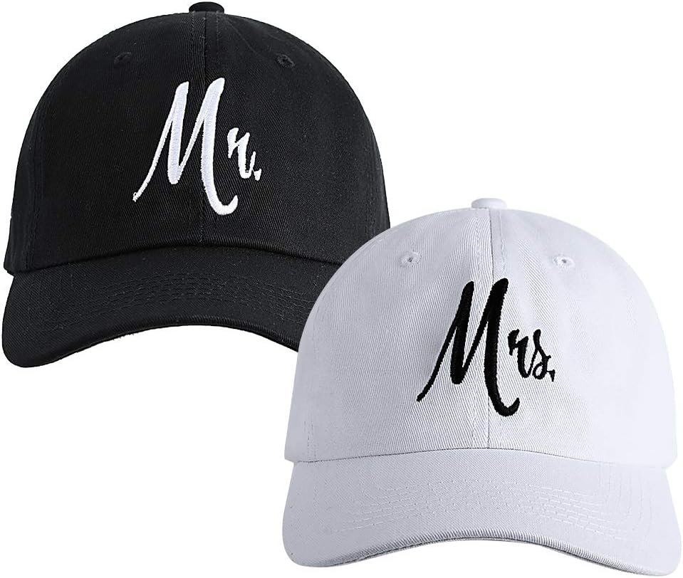 Matching Mr. & Mrs. Baseball Caps, Bridal Gift, Newlywed Honeymoon Wedding Gift