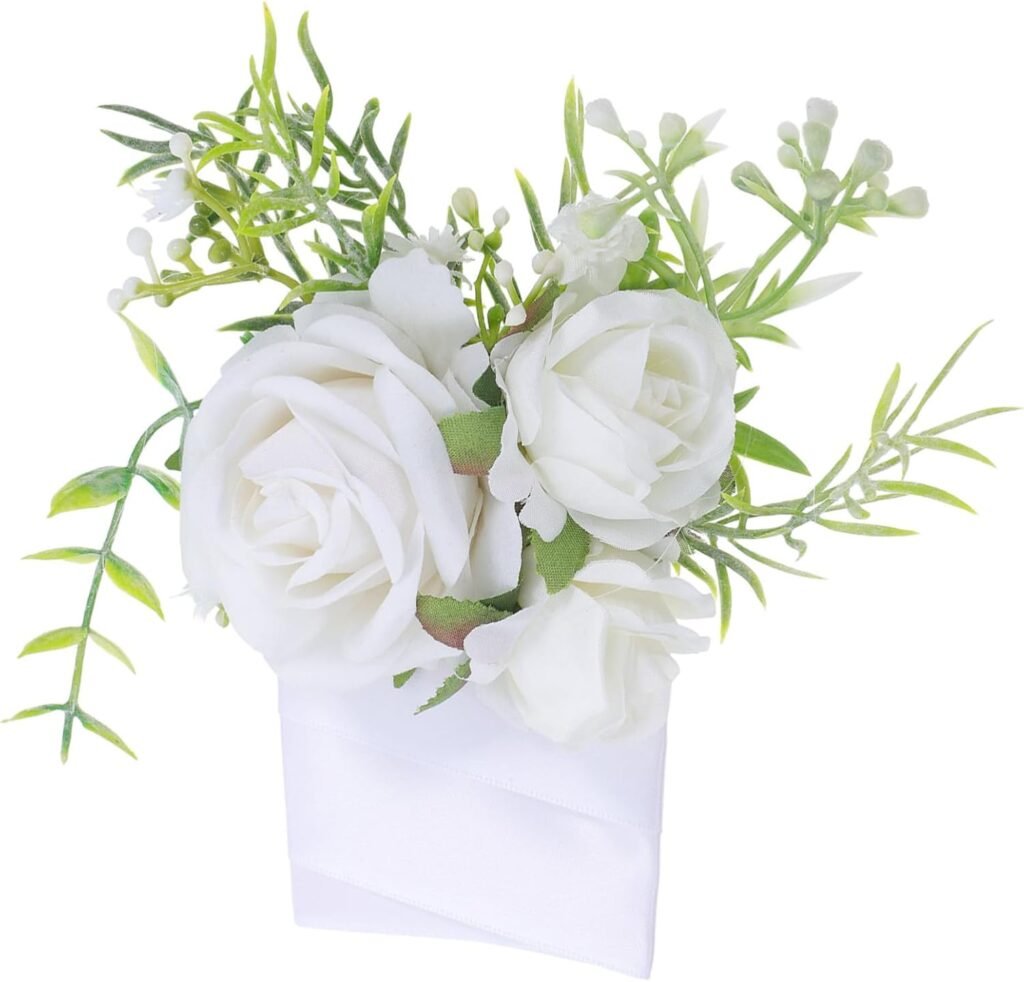 Artificial Rose Boutonniere for Men Elegant Wedding Accessory for Groom Groomsmen and Formal Events Versatile Pocket Flower Corsage for Proms Parties and Ceremonies