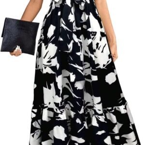 Summer Dresses for Women 2025 Business Casual Flowy Maxi Sun Dress Elegant Loose A Line Sundress