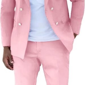 Shorts Suits for Men 2 Piece Slim Fit Double Breasted Mens Shorts Suit Set Casual Prom Summer Beach Wedding Tuxedos
