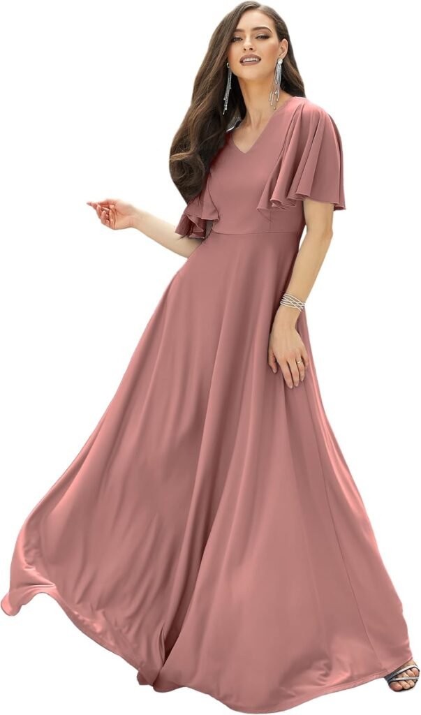 KOH KOH Womens 2025 Long Elegant Bridesmaid Evening Cocktail Modest Maxi Dress
