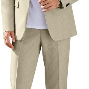 COOFANDY Men Suits Classic Fit 2 Piece Suit Set One Button Casual Blazer Wedding Bussiness Suit Separates