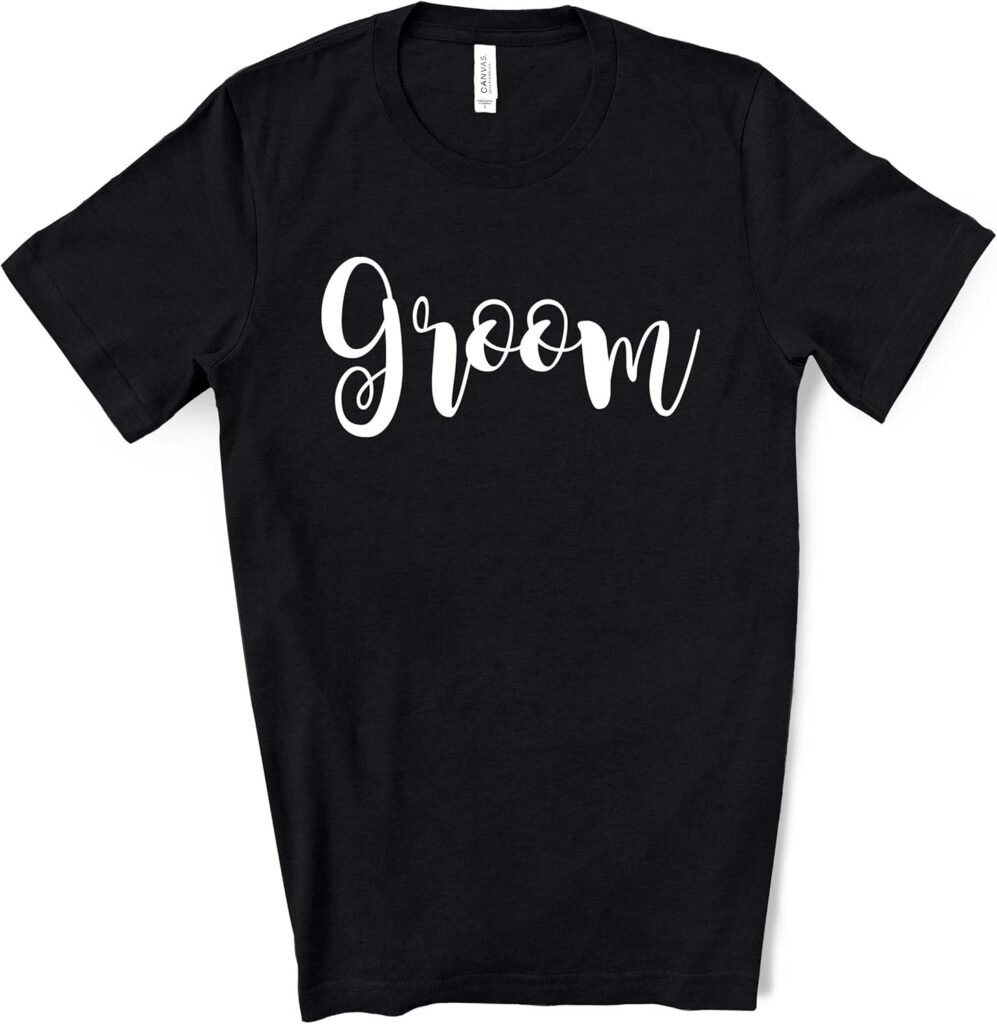 Blue Sand Textiles Groom Shirt. Bachelor Party Shirts for Men. Matching Bride and Groom's Tshirts for Couples.