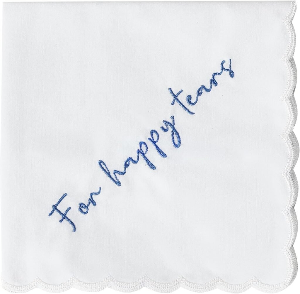 Mother of the Bride Gifts Happy Tears Wedding Handkerchief Something Blue for Bride on Wedding