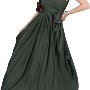 KOH KOH Womens 2025 Long Wedding Guest Spring Summer Sleeveless Vneck Maxi Dress