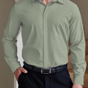 COOFANDY Men's Formal Dress Shirt Hidden Button Front Wrinkle Free Shirt Regular Fit Stretch Business Casual Shirts