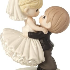 Precious Moments 172007 Best Day Ever Bride & Groom Bisque Porcelain Figurine & Wedding Cake Topper , White