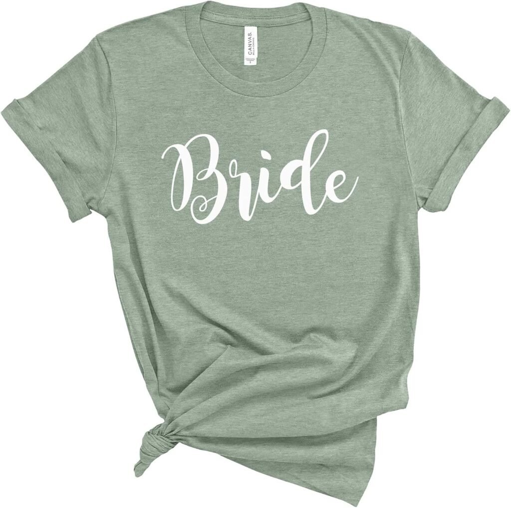 Blue Sand Textiles Bride Shirt. Wedding Shirt for Getting Ready. Unisex T-Shirt. Shirt for Bride.
